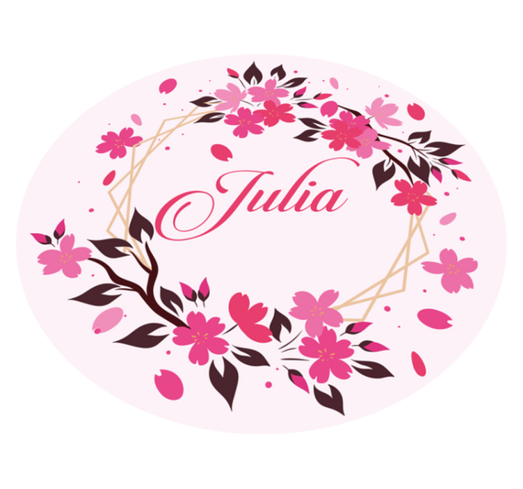 寝室 ビニールマット 名前入りボタニカルクラウン - TENSTICKERS