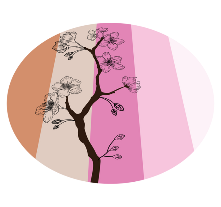 花と植物の壁画桜の優雅さ - TENSTICKERS