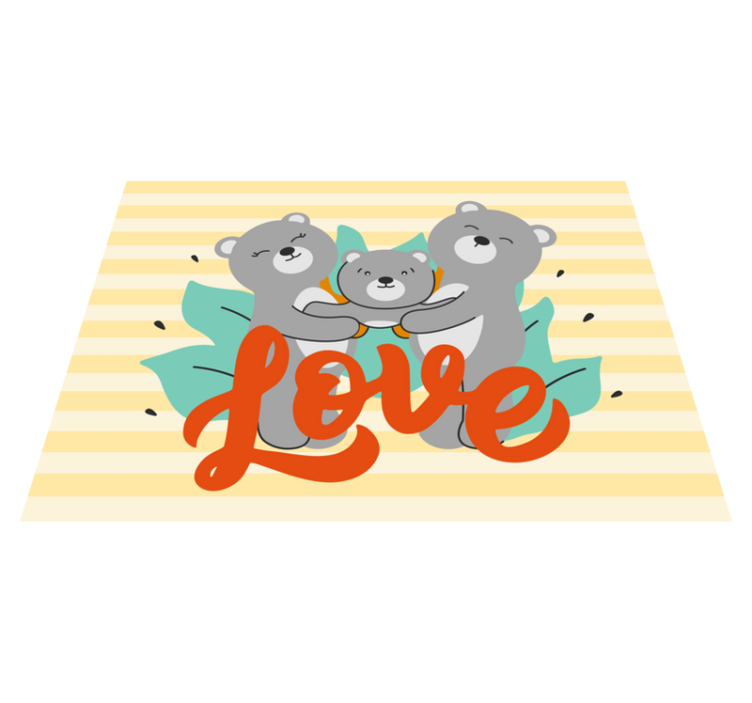 子供 ビニールマット ベアファミリーラブ - TENSTICKERS