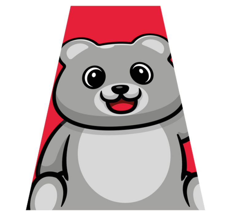 子供 ビニールマット 陽気なクマの顔 - TENSTICKERS