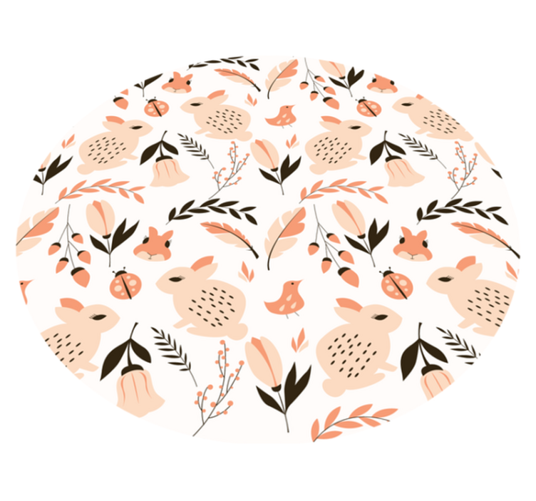 子供 ビニールマット やさしいバニーフローラル - TENSTICKERS