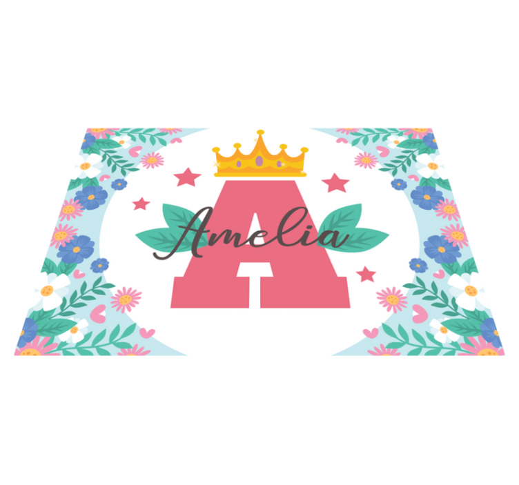 壁画 モアチルドレン 冠付きのイニシャルと名前 - TENSTICKERS