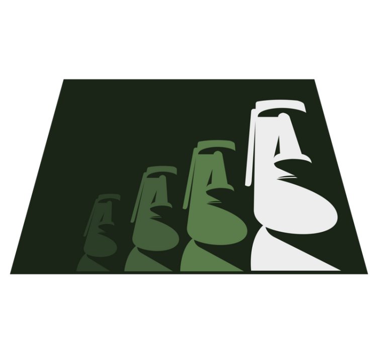 リビングルーム ビニールマット モアイ像のアウトライン - TENSTICKERS