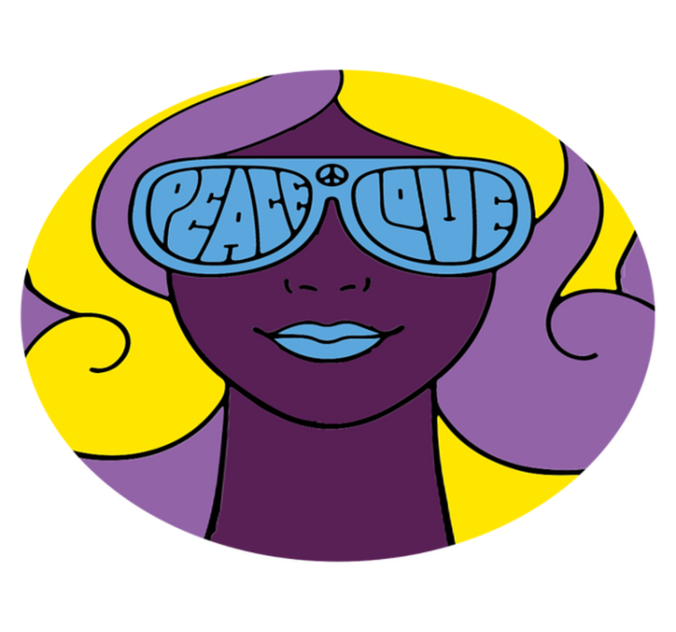 十代の若者たち ビニルマット 平和と愛のアイコン - TENSTICKERS