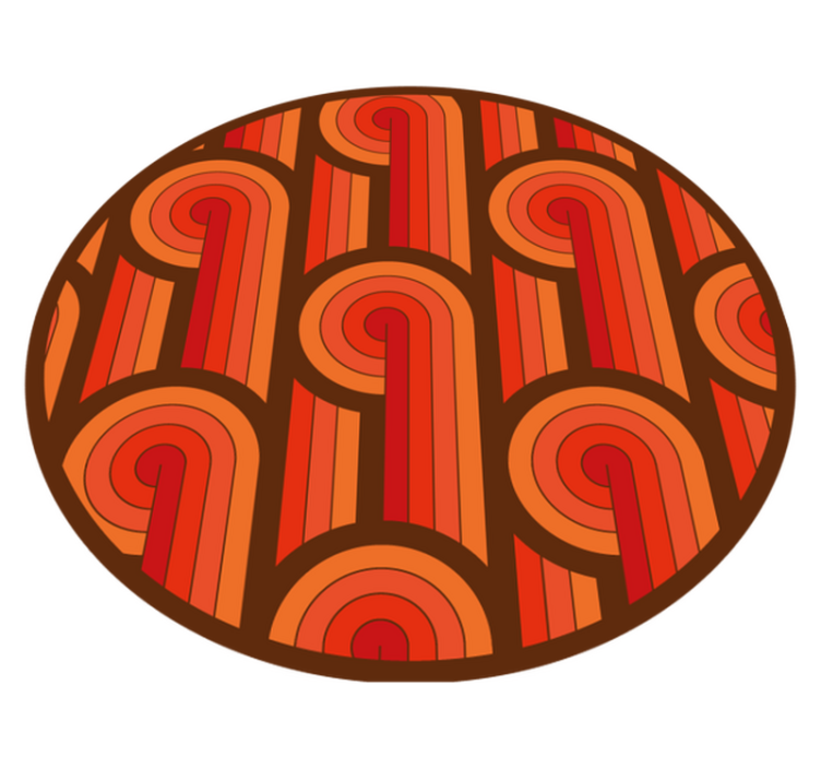 円形 ビニールマット ヴィンテージラウンドモチーフ - TENSTICKERS