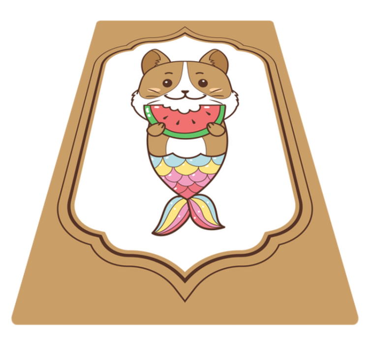 動物 ビニールマット 可愛い人魚キャラクター - TENSTICKERS