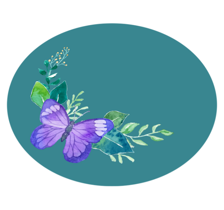 花と植物の壁画 蝶の植物モチーフ - TENSTICKERS