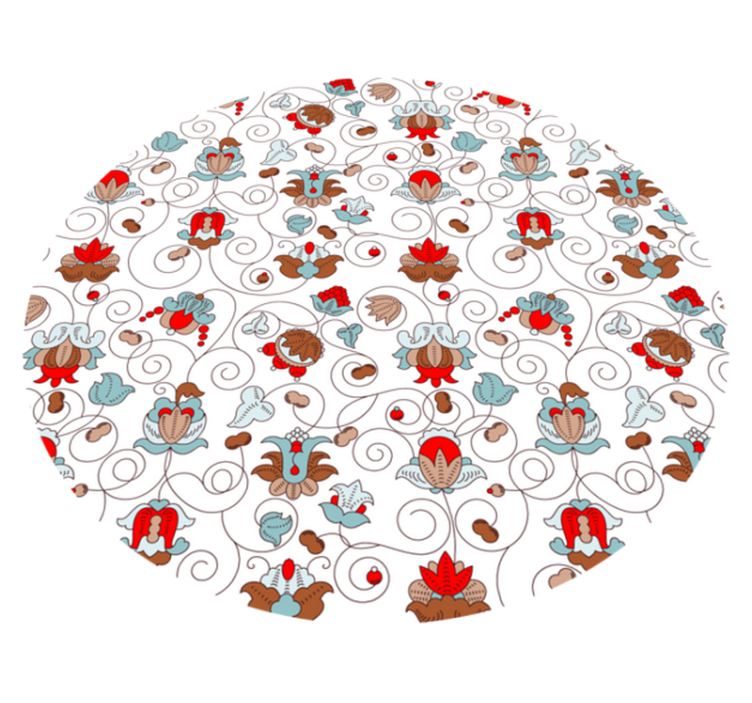 花と植物の壁画 円形植物スパイラルアクセント - TENSTICKERS