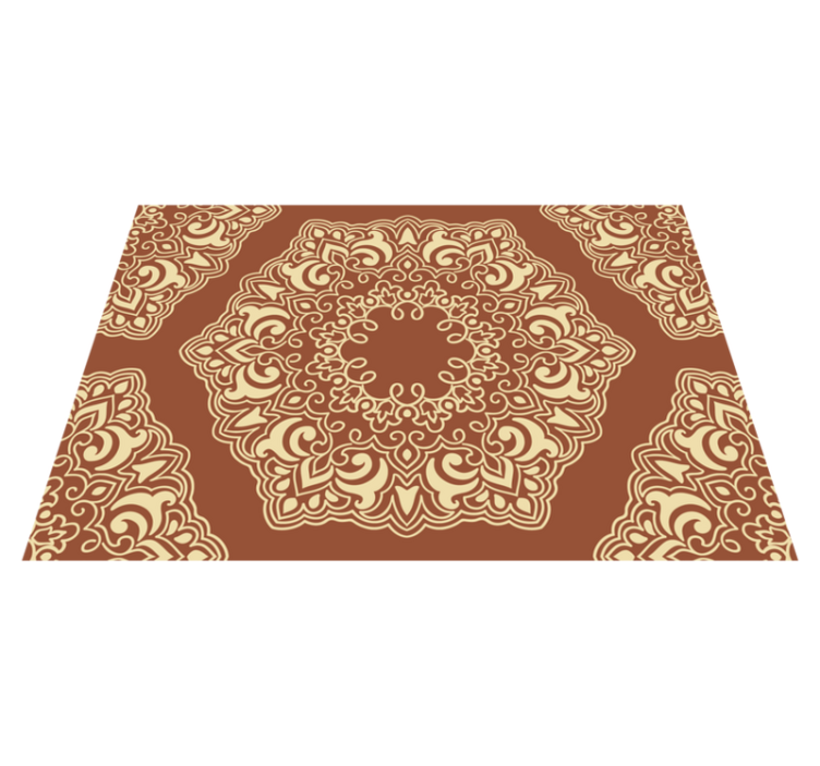 マンダラ ビニールマット 複雑な植物の配置 - TENSTICKERS