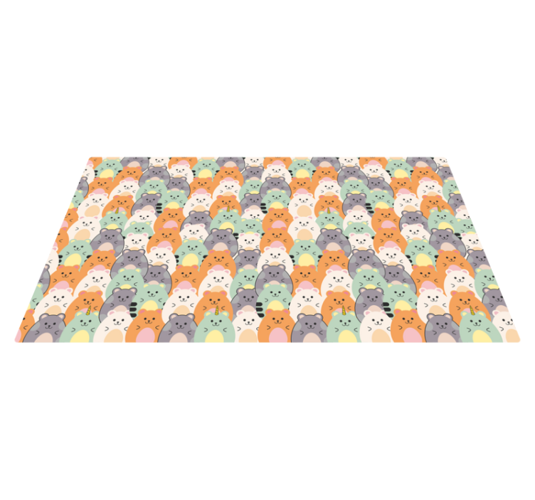 玄関 マット ビニール 可愛い動物の表情 - TENSTICKERS
