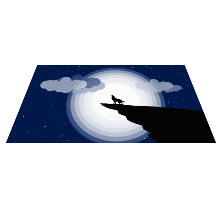 十代の若者たち ビニルマット 三日月の遠吠え - TENSTICKERS