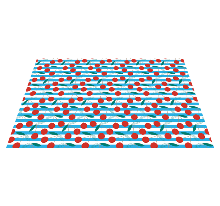 ブルーストライプフロアマットと桜柄 - TENSTICKERS