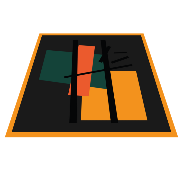 現代のビニールマット抽象的な色のセグメント - TENSTICKERS