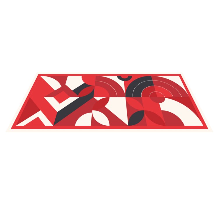 幾何学的なビニールマット 大胆な抽象形状 - TENSTICKERS