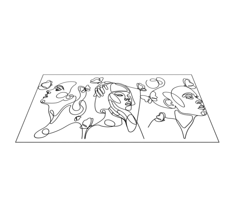 現代のビニールマット アウトラインアートフェイス - TENSTICKERS