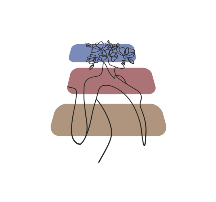 ミニマリスト ビニールマット 優雅な植物のアウトライン - TENSTICKERS