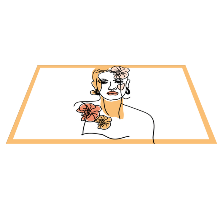 現代のビニールマットスタイリッシュな花のポートレート - TENSTICKERS