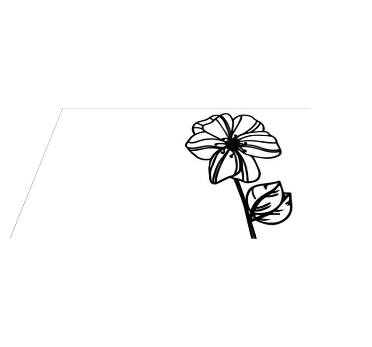 デイジーフラワーモダンラインアートフロアラグ - TENSTICKERS