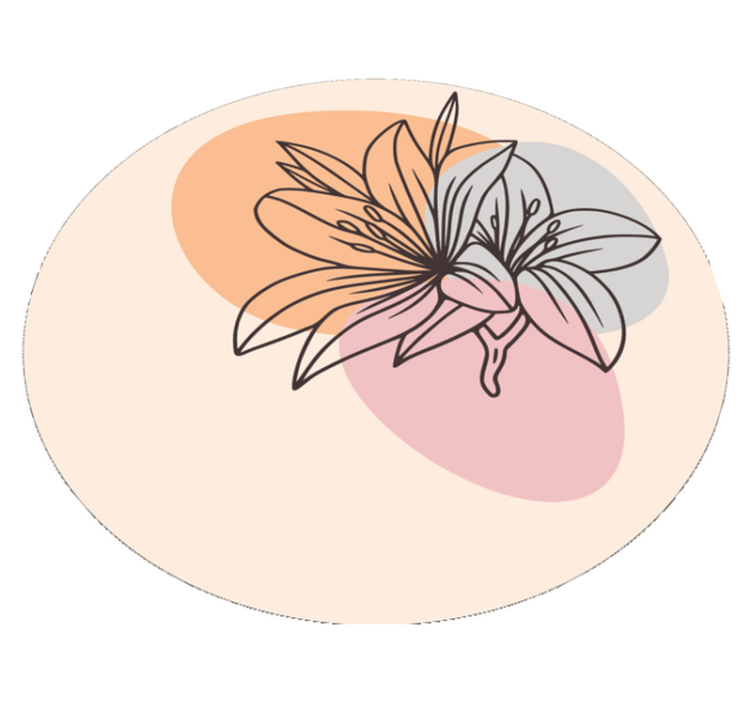 円形 ビニールマット リリー フローラル アクセント - TENSTICKERS