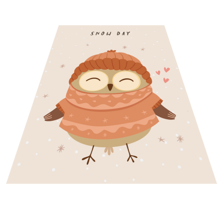 保育園 ビニールマット 雪フクロウの魅力 - TENSTICKERS