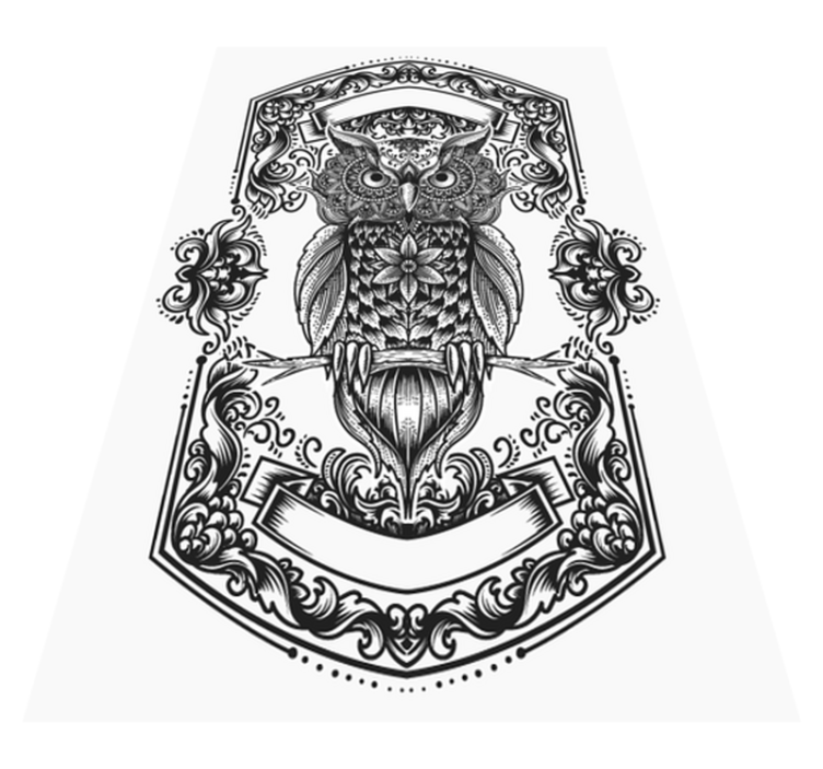 マンダラ ビニールマット 複雑なフクロウのモチーフ - TENSTICKERS