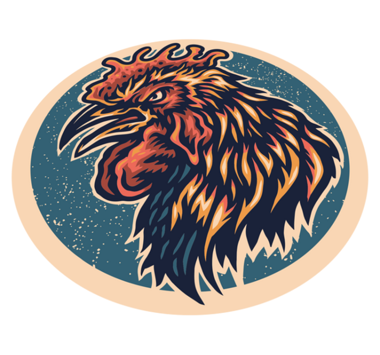 十代の若者たち ビニルマット 鶏の頭のイラスト - TENSTICKERS