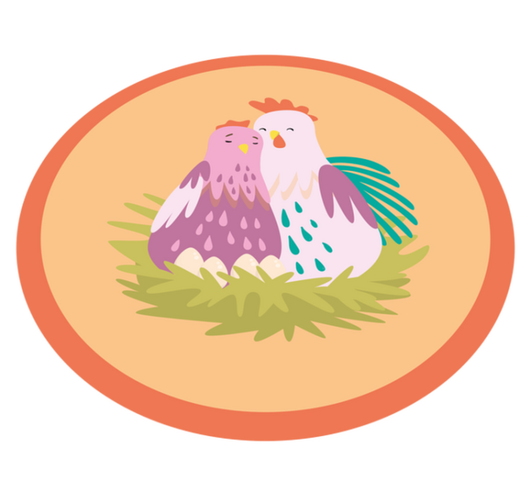 円形 ビニールマット 魅力的な羽の友達 - TENSTICKERS