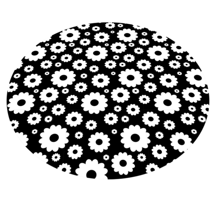 花と植物の壁画黒い花柄 - TENSTICKERS