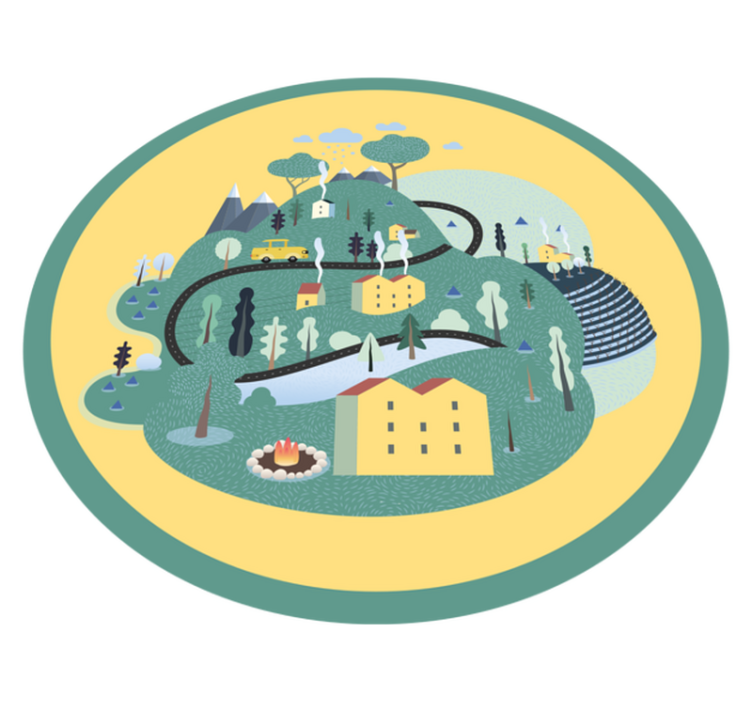 道路 ビニールマット 遊び心あふれる風景の旅 - TENSTICKERS