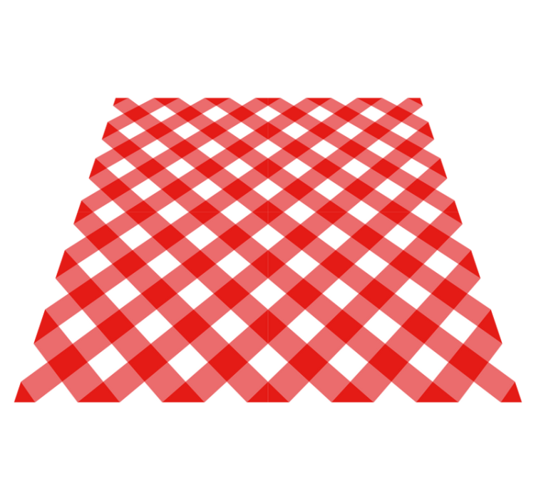 縞模様のビニールマット 深紅のチェック柄 - TENSTICKERS