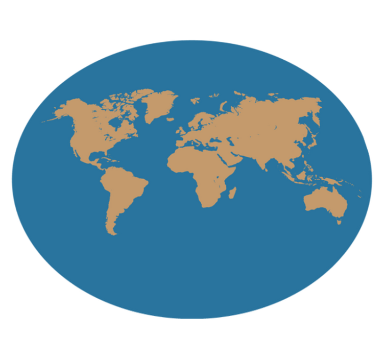 青い海と美しい地球世界地図の敷物 - TENSTICKERS