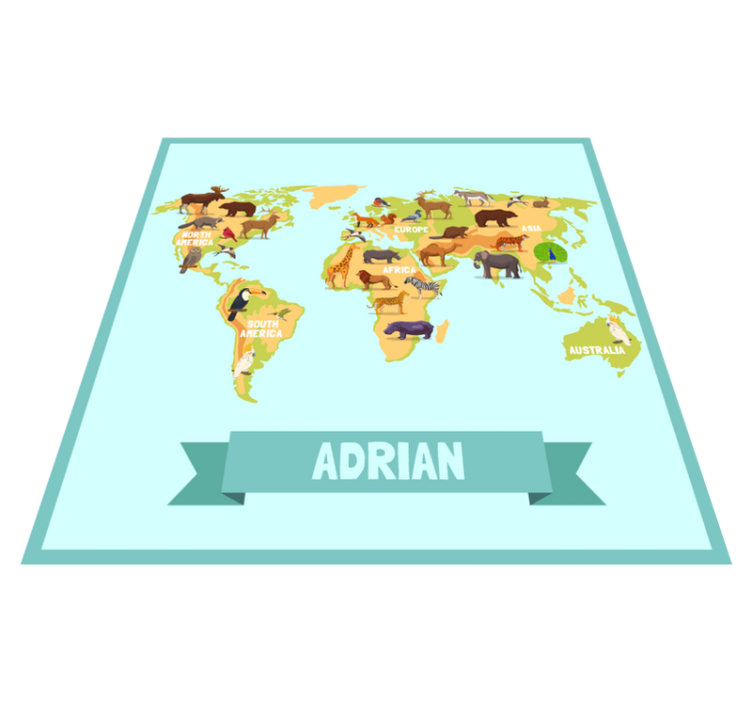 名前 ビニールマット 動物デザイン入り - TENSTICKERS