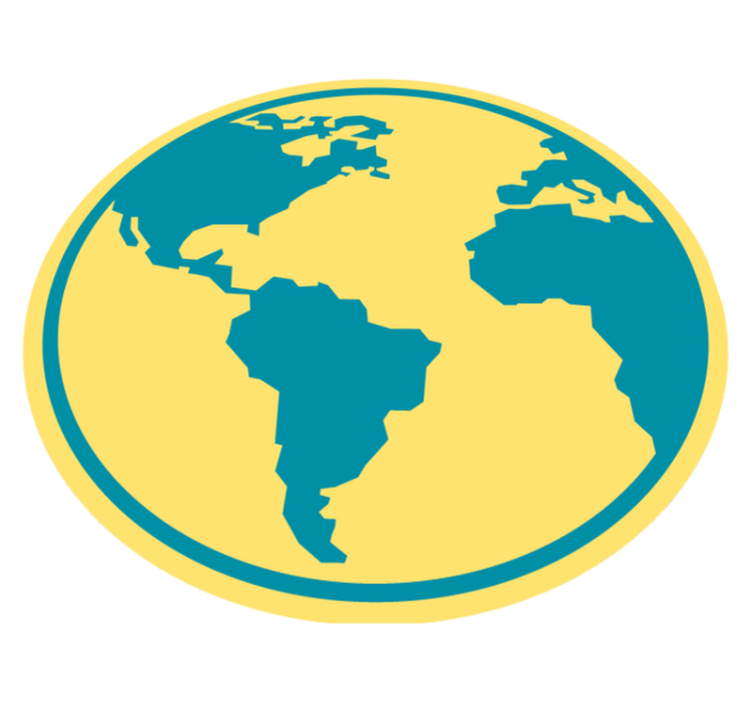 円形 ビニールマット 地図付き世界地図 - TENSTICKERS