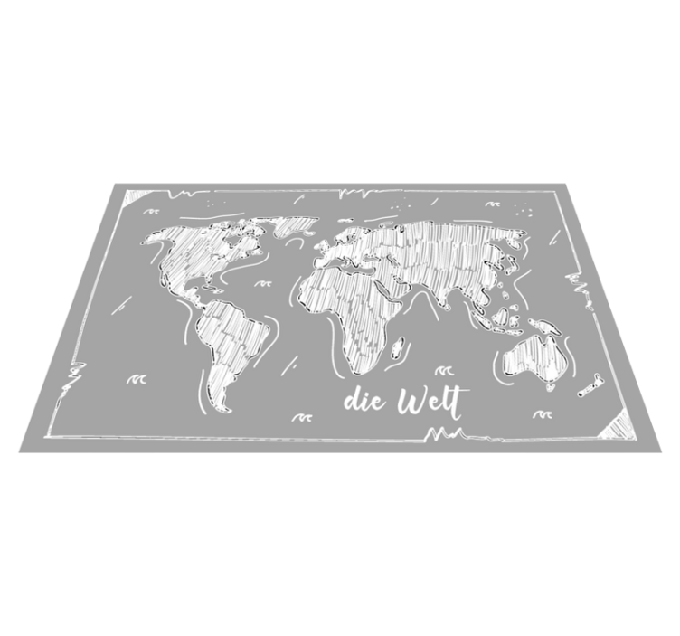 世界地図 ビニールマット 世界地図のアウトライン - TENSTICKERS