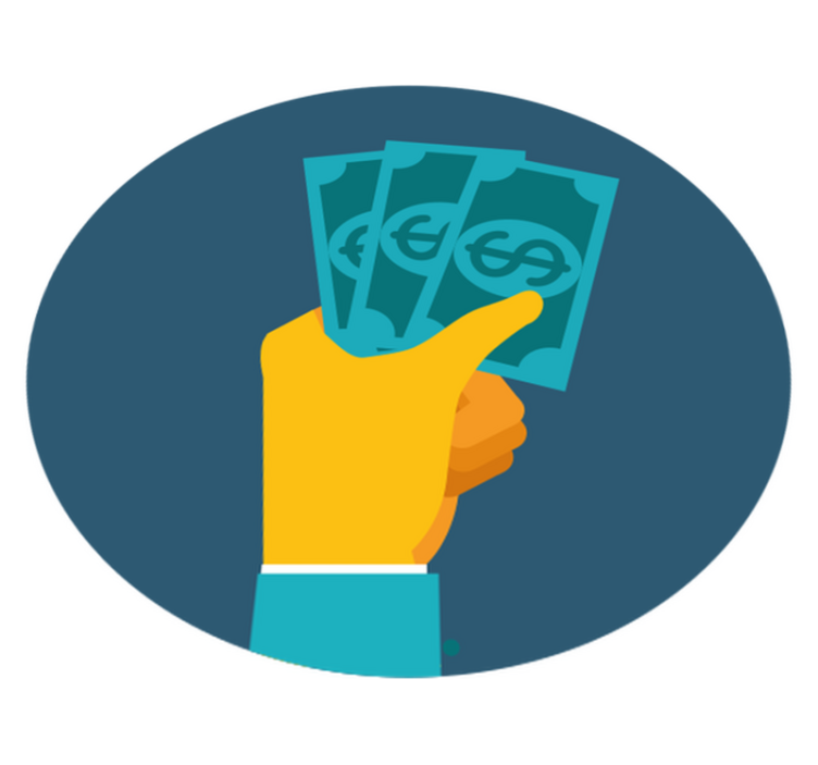 壁画 モアチルドレン 現金を持つ手 - TENSTICKERS