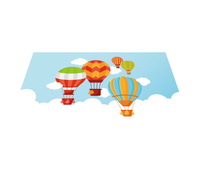 壁画 モアチルドレン カラフルな熱気球 - TENSTICKERS