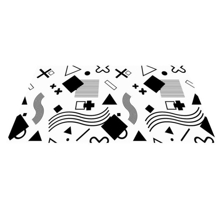 幾何学的な ビニールマット 黒い模様 - TENSTICKERS