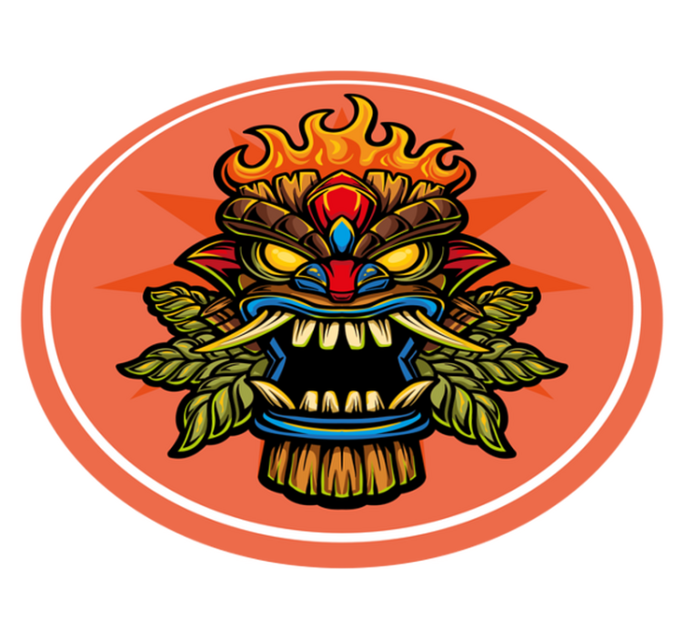 十代の若者たち ビニルマット ティキマスク - TENSTICKERS