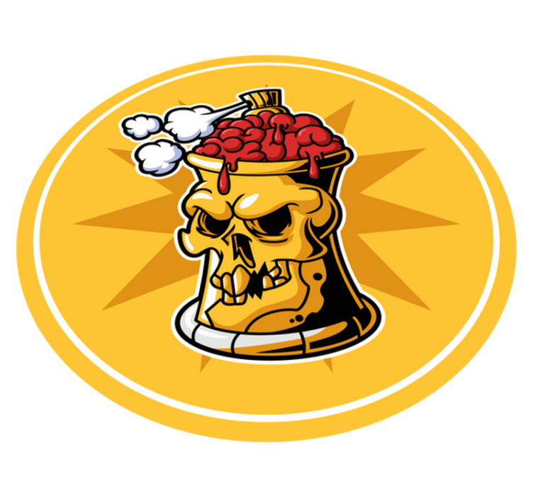 十代の若者たち ビニルマット スカルブレインボウル - TENSTICKERS