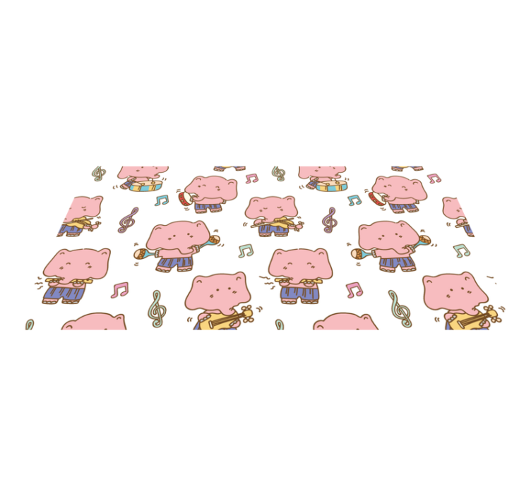 子供 ビニールマット 遊び心のある象のミュージシャン - TENSTICKERS