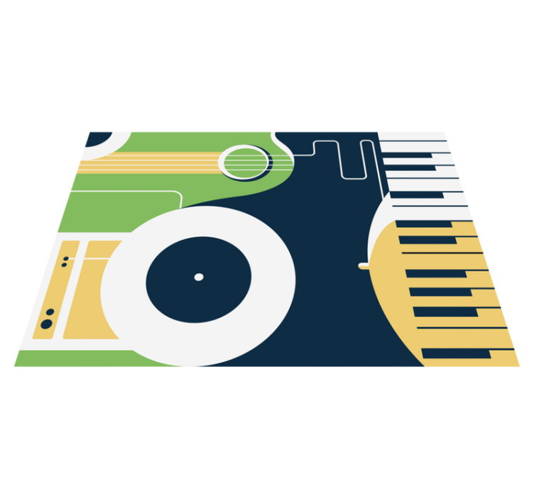 矩形 ビニールマット楽器モチーフ - TENSTICKERS