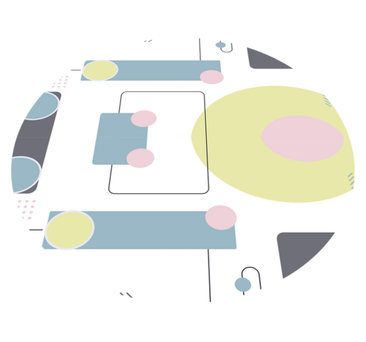 幾何学的なビニールマット 抽象的な円形デザイン - TENSTICKERS