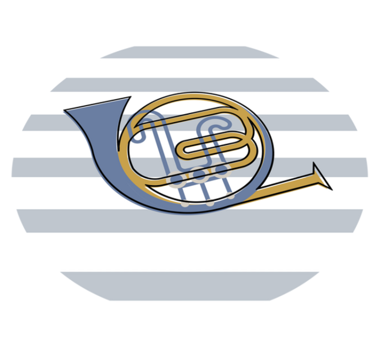 円形 ビニールマット 音楽ホーンデザイン - TENSTICKERS