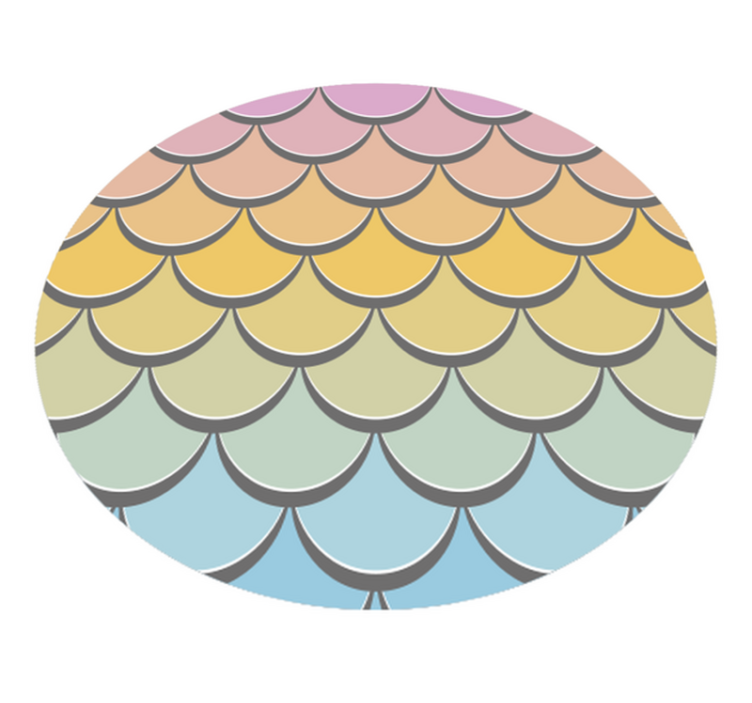 その他のテクスチャーの壁画 カラフルな魚の鱗 - TENSTICKERS