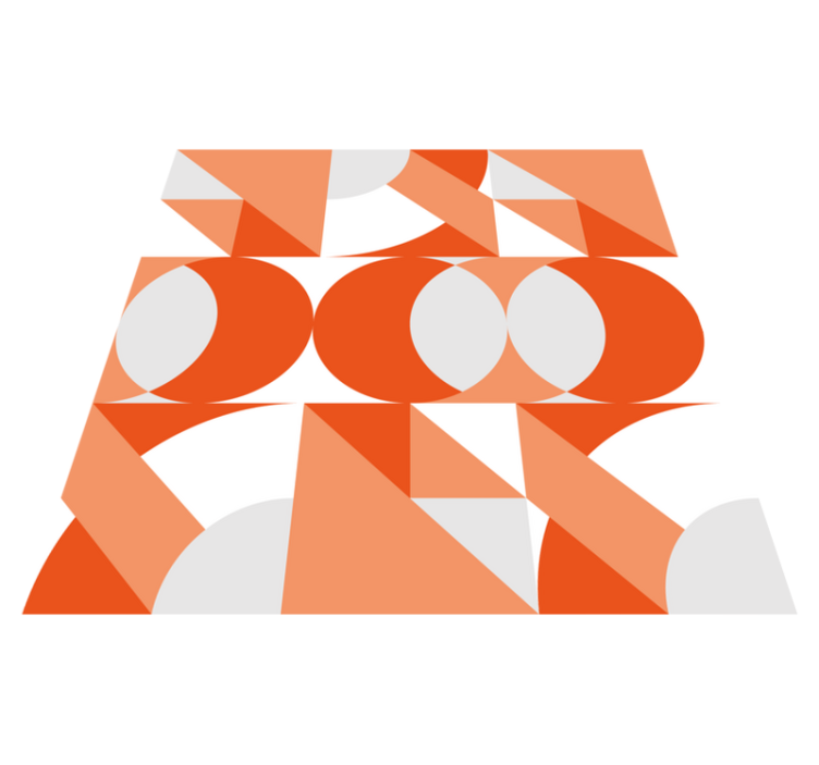 幾何学的な ビニールマット レトロな幾何学モチーフ - TENSTICKERS