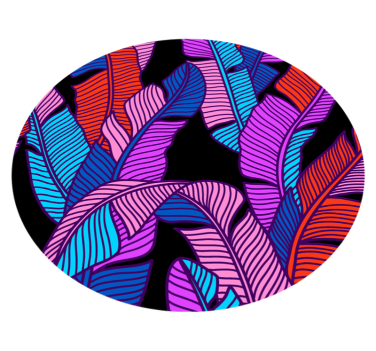 花と植物の壁画 活気のある葉の要素 - TENSTICKERS