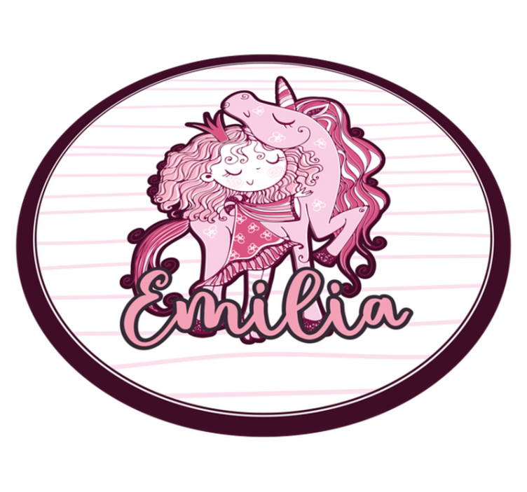 名前 ビニールマット かわいいユニコーンデュオ - TENSTICKERS