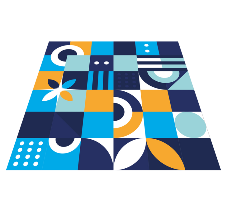 ビニール タイル カーペット 幾何学的カラーフォーム - TENSTICKERS