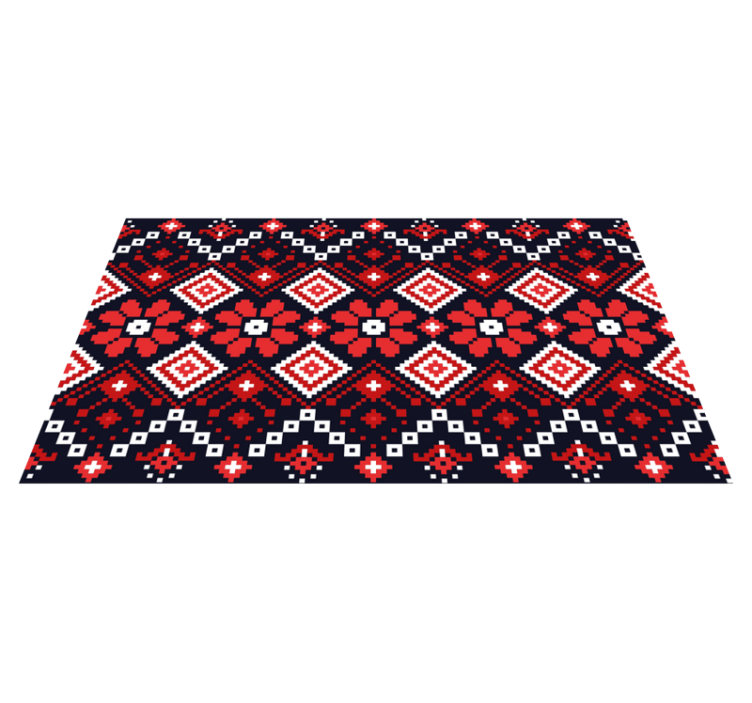 世界地図 ビニールマット 伝統的な花柄 - TENSTICKERS