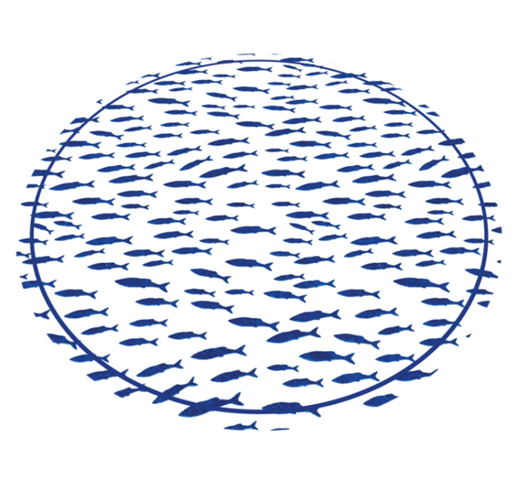 動物柄 ビニール マット 魚の学校 - TENSTICKERS